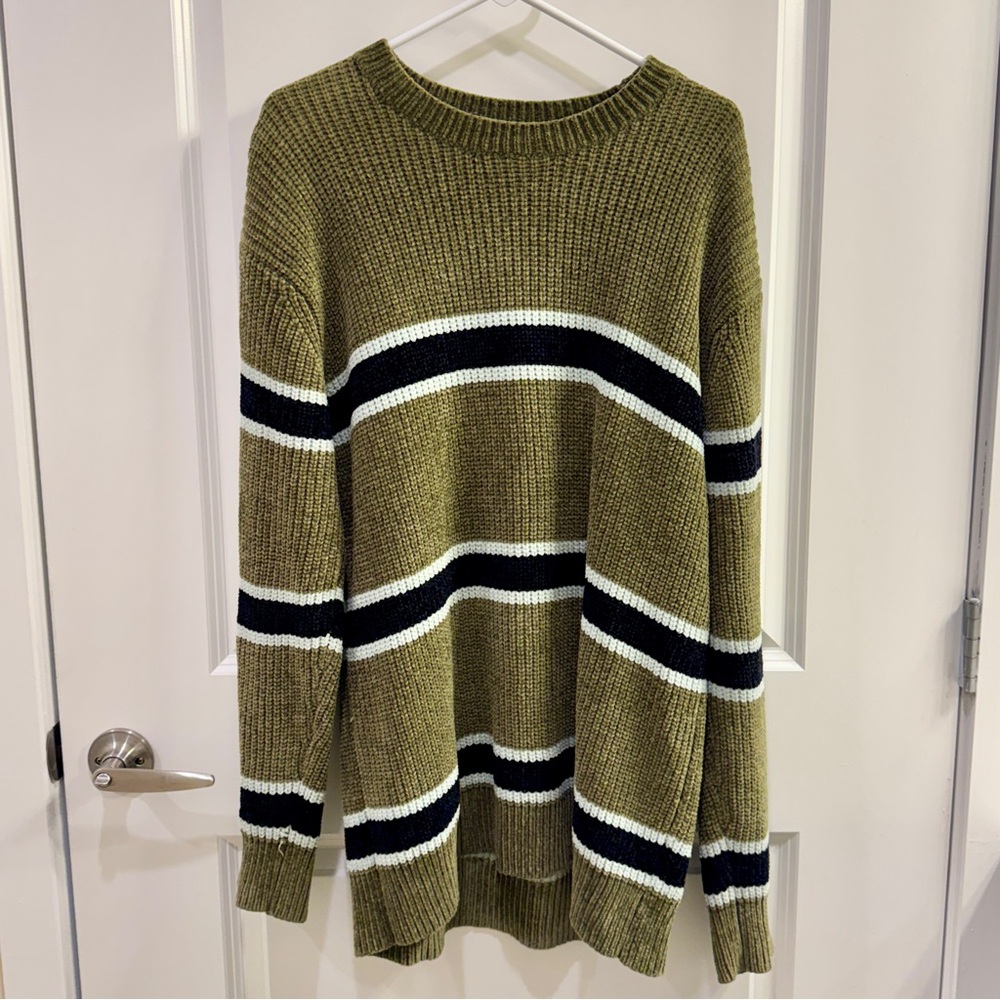 Men’s Urban Outfitters Striped Olive Green Sweater